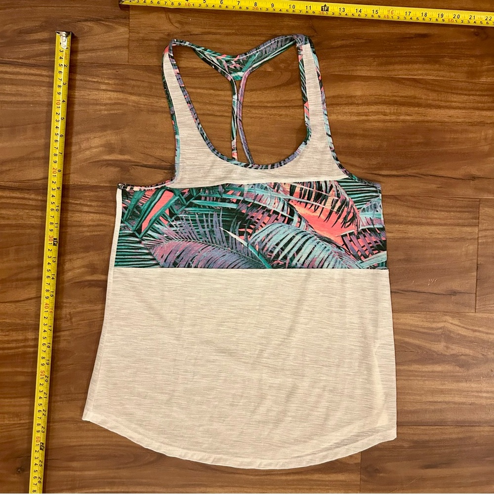 Tropical Print Racerback Tank Top